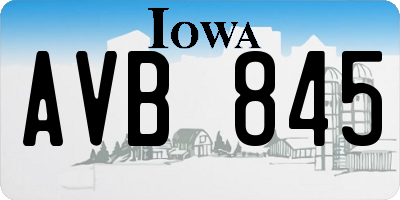 IA license plate AVB845