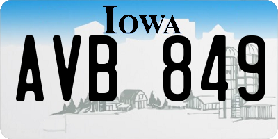 IA license plate AVB849