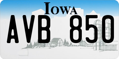 IA license plate AVB850