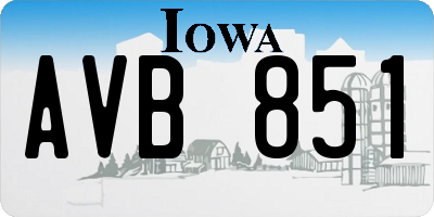 IA license plate AVB851