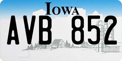IA license plate AVB852