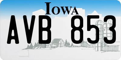 IA license plate AVB853