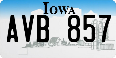 IA license plate AVB857