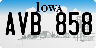 IA license plate AVB858