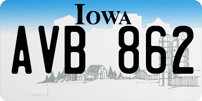 IA license plate AVB862
