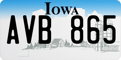 IA license plate AVB865