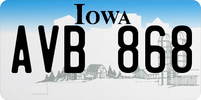IA license plate AVB868
