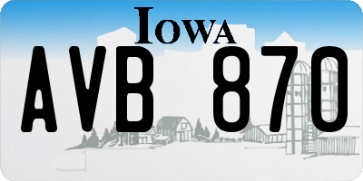IA license plate AVB870