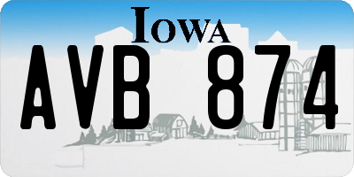 IA license plate AVB874