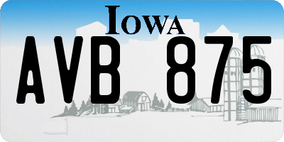 IA license plate AVB875