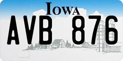 IA license plate AVB876
