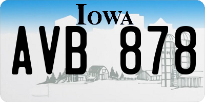 IA license plate AVB878