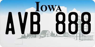 IA license plate AVB888