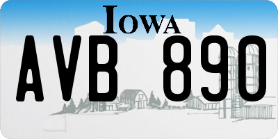 IA license plate AVB890