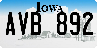 IA license plate AVB892
