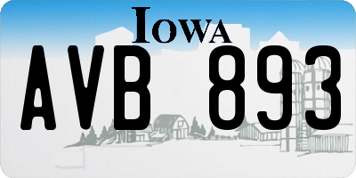 IA license plate AVB893