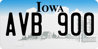 IA license plate AVB900