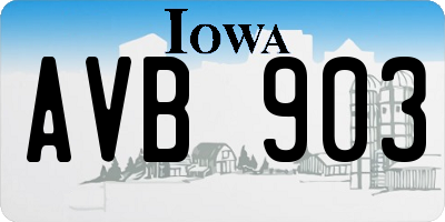 IA license plate AVB903