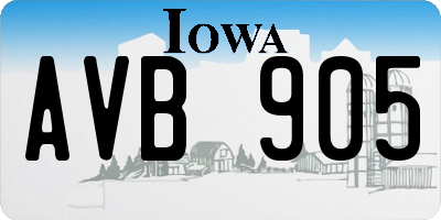 IA license plate AVB905