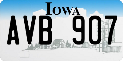 IA license plate AVB907