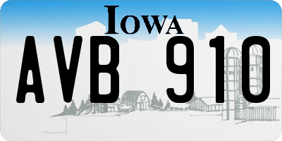 IA license plate AVB910
