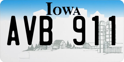 IA license plate AVB911