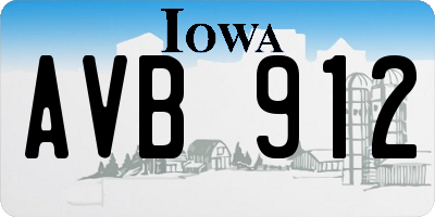 IA license plate AVB912