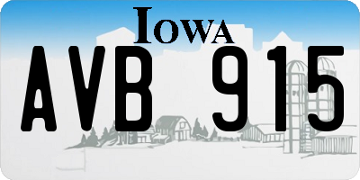 IA license plate AVB915