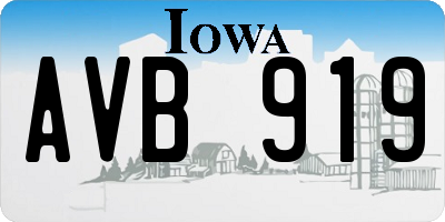 IA license plate AVB919