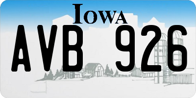 IA license plate AVB926