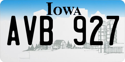 IA license plate AVB927