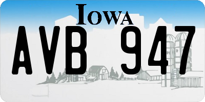 IA license plate AVB947