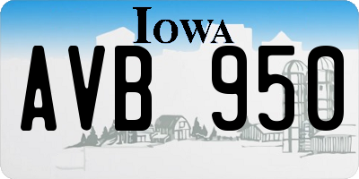 IA license plate AVB950