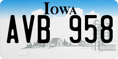 IA license plate AVB958