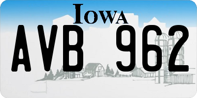 IA license plate AVB962