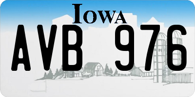 IA license plate AVB976