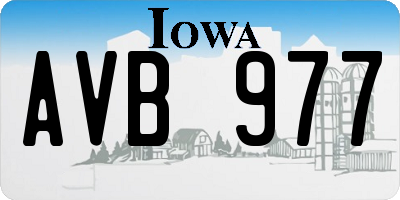 IA license plate AVB977