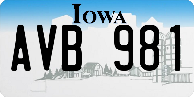 IA license plate AVB981