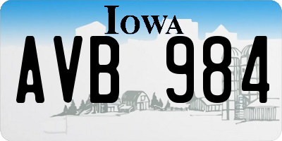 IA license plate AVB984