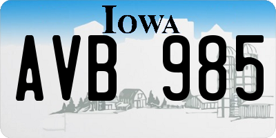 IA license plate AVB985