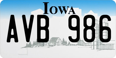 IA license plate AVB986