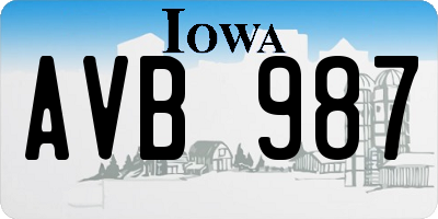 IA license plate AVB987