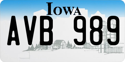 IA license plate AVB989
