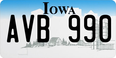 IA license plate AVB990