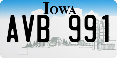 IA license plate AVB991