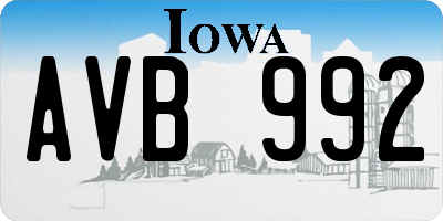 IA license plate AVB992