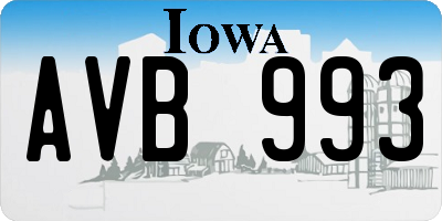 IA license plate AVB993