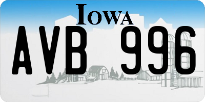 IA license plate AVB996