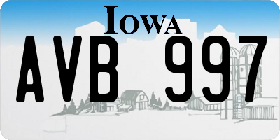 IA license plate AVB997