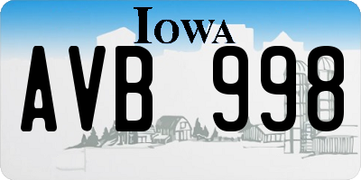 IA license plate AVB998
